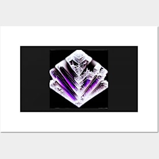 white and violet ice crystal Posters and Art